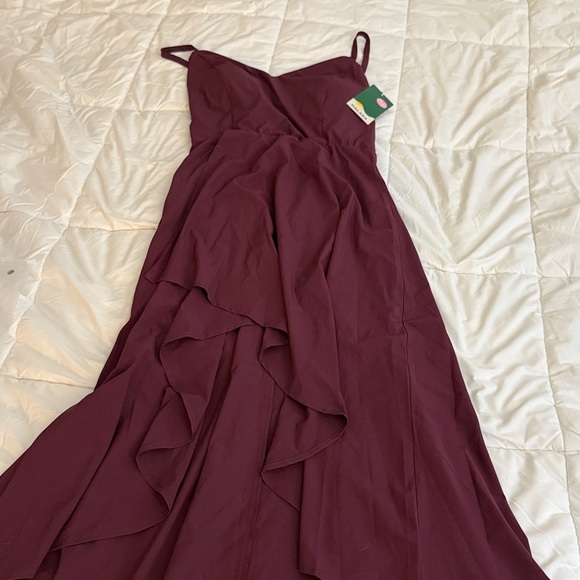 HALARA Amaranth Sleeveless Women's Dress - High Low - Small - burgundy - Picture 7 of 10